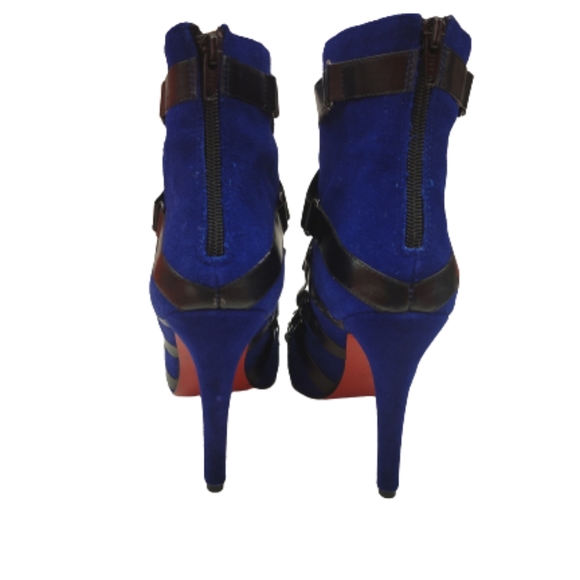 Christian Louboutin Nitoinimoi Bandage Suede Leather Blue Black Ankle Bo… - Picture 6 of 16